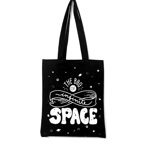 Fancy Black Tote Bag - Design: Printed
