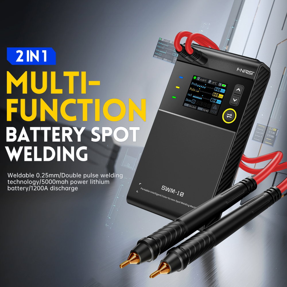 Swm 10 Portable Spot Welding Machine - 5000mah Lithium Battery, 1200a Current, 0.25mm Thickness | Double Pulse Technology, Lcd Screen, Smart Temperature Control