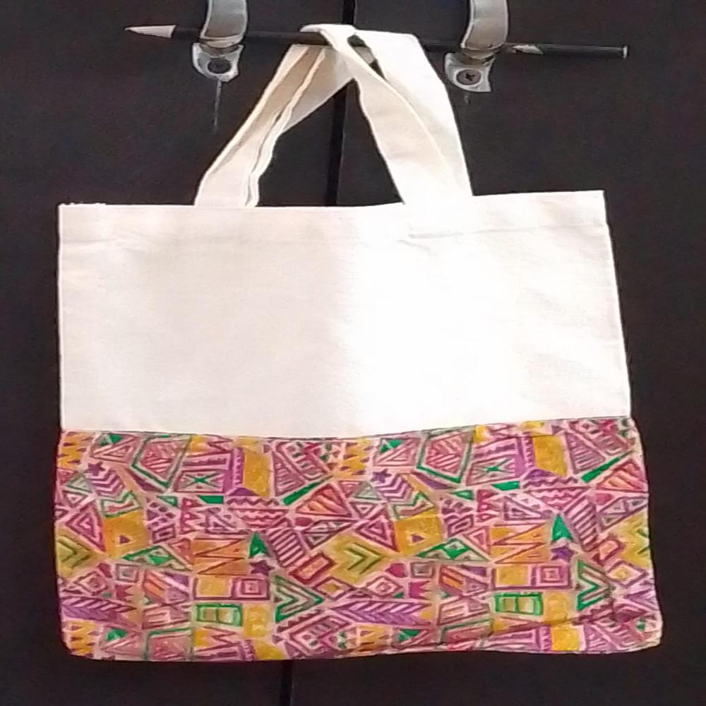 Cloth Fancy Bag - Cotton Fabric, 8"x10" Size, Natural & Customized Colors | Eco-friendly, Washable, Customizable Design For Shopping & Travel