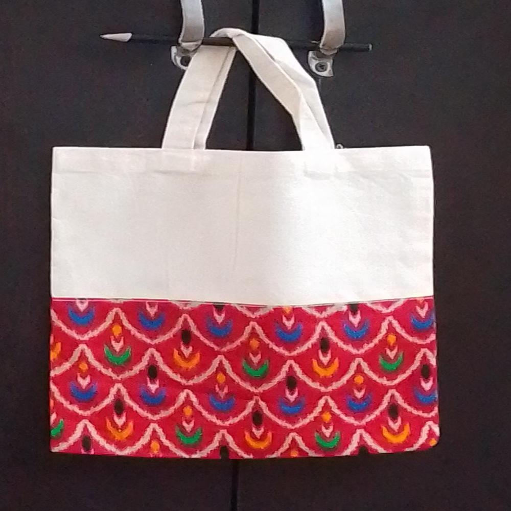 Cloth Fancy Bag - Cotton Fabric, 8"x10" Size, Natural & Customized Colors | Eco-friendly, Washable, Customizable Design For Shopping & Travel