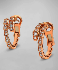 Lab-Grown Diamond 18K Rose Gold BVLGARI Huggie Earrings