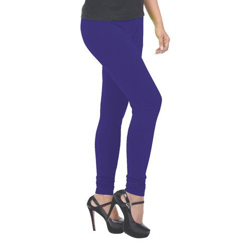 Ladies Melvinna Ankle Length Blue Leggings - Design: Plain