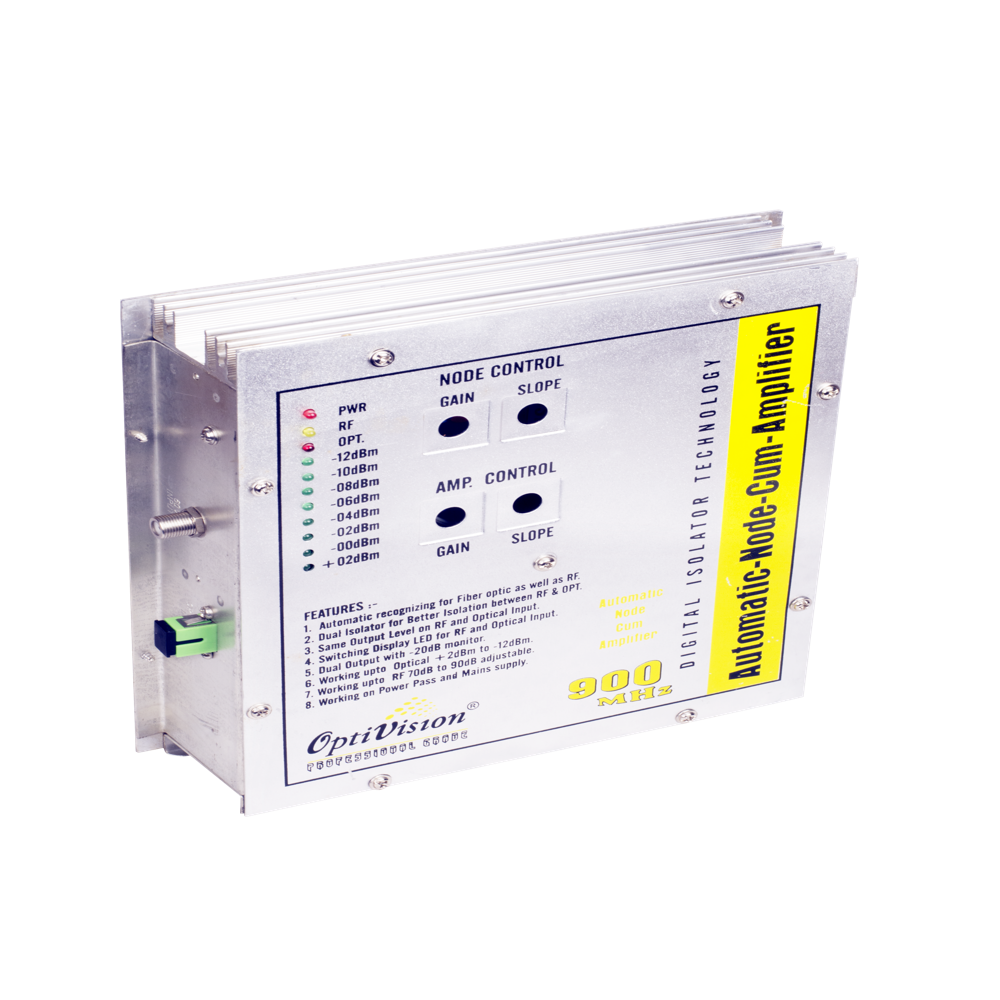 Node Cum Amplifier - Aluminium Housing, Integrated 10 Bar Display, Wavelength Range 1260-1650 Nm | High-sensitivity Optical Receiver, Robust Performance