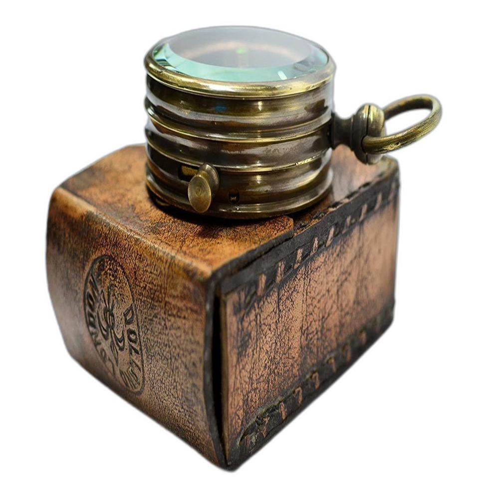 Nautical Brass Dollond Copper Compass - Color: Brown Antique