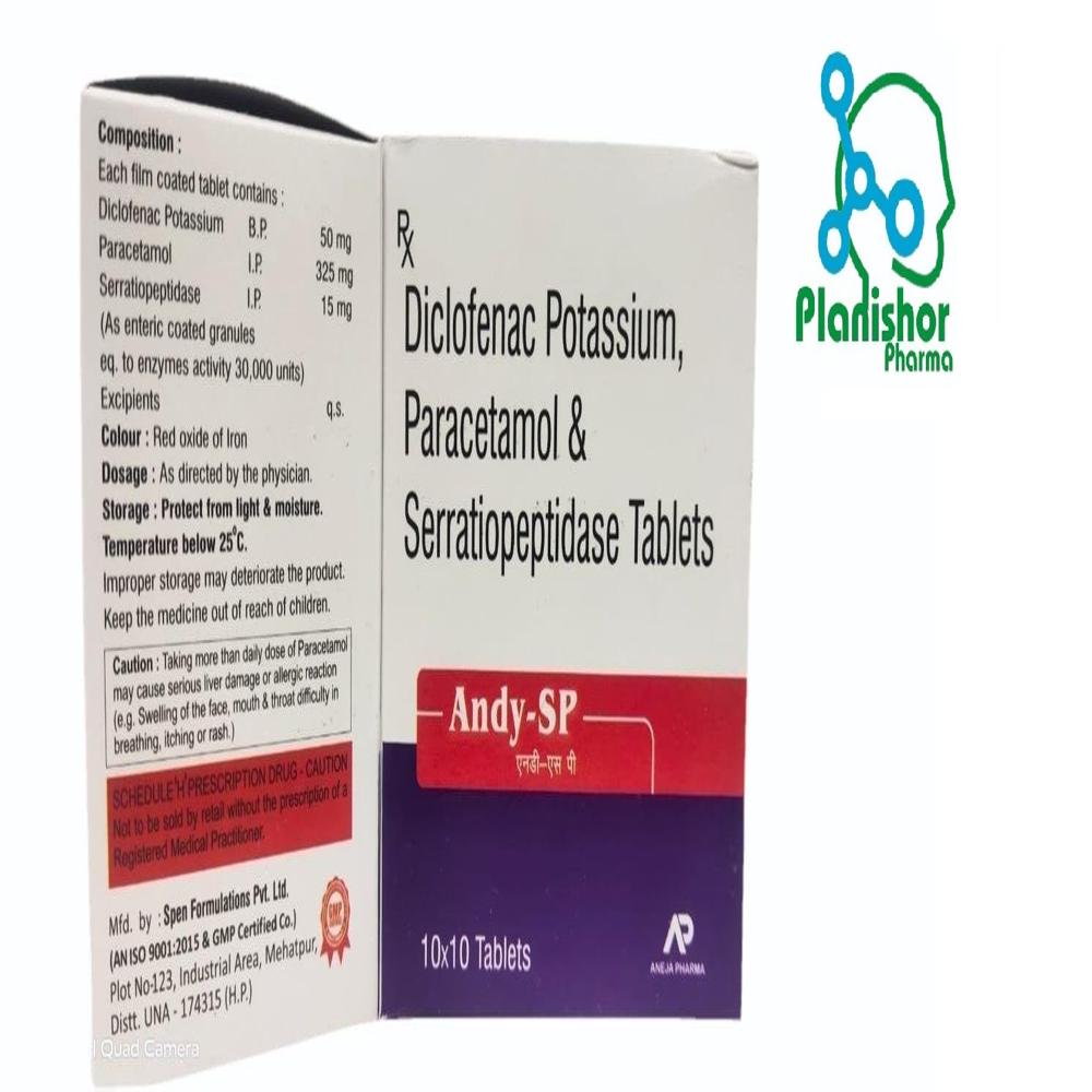 Diclofenac 50mg Serratiopeptidase 15mg+paracetamol 325mg - Drug Type: General Medicines