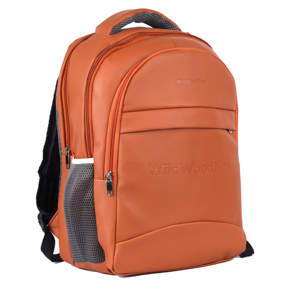 Customizable Large Capacity Men's PU Business Travel Backpack Durable Daily 15.6 Laptop Bag with Polyester Lining