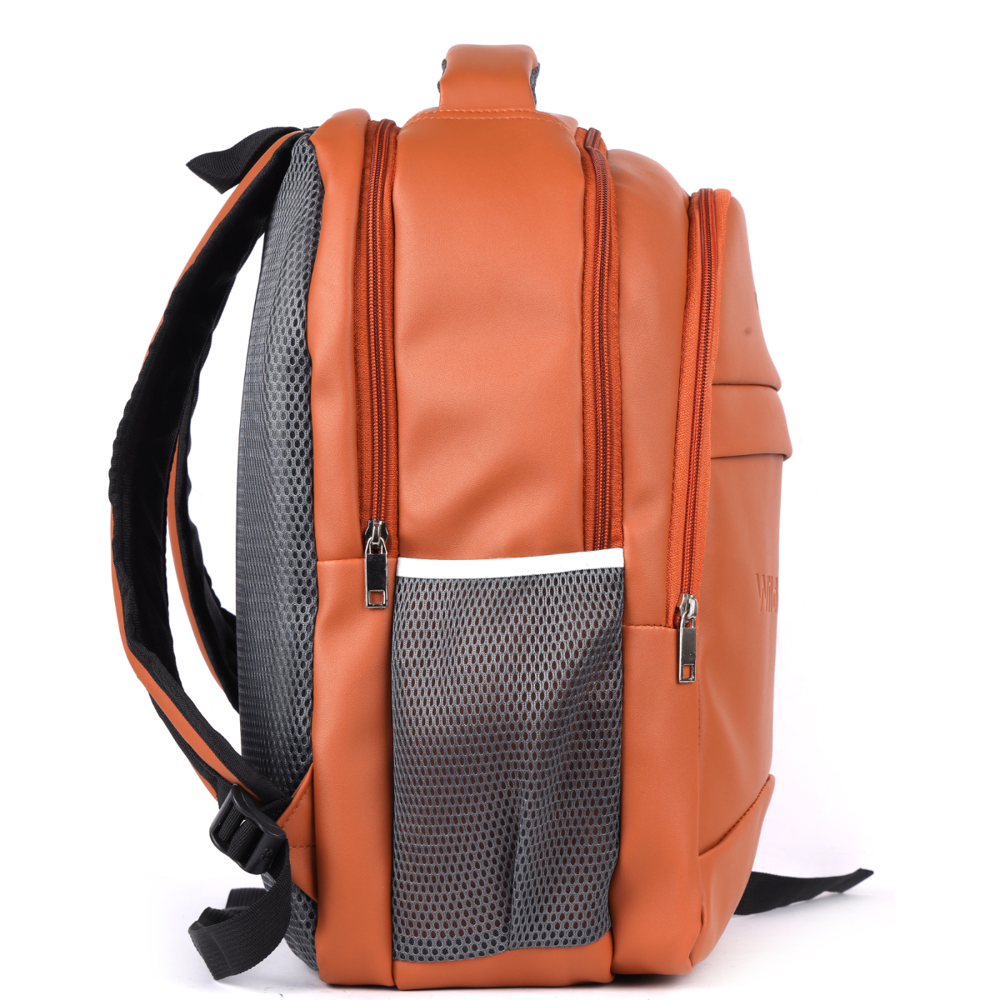 Customizable Large Capacity Men's PU Business Travel Backpack Durable Daily 15.6 Laptop Bag with Polyester Lining