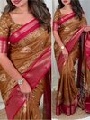 Saree-cotton slub with running blouse