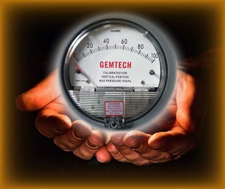 Gemtech Differential Pressure Gauge In Rice Whitener Machine