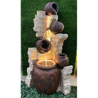 4 Feet Matka Fountain - Color: Multicolor