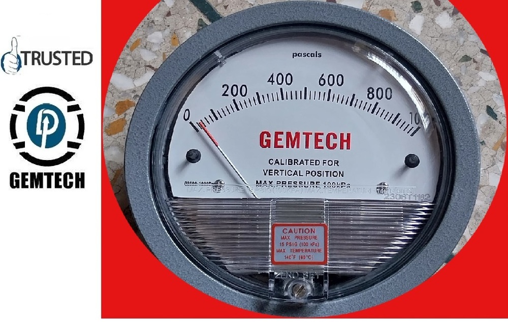 Gemtech Differential Pressure Gauges By Bommasandra Industrial Area Bangalore Karnataka - Accuracy: A 2% Of Full Span At 70 (21 (A 3% On -0