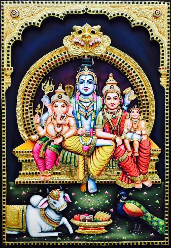 Balaji Tanjore Painting - Frame Color: Wooden