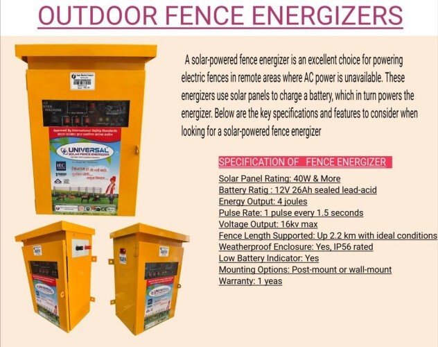 Outdoor Solar Fence Energizers - Application: Industrial