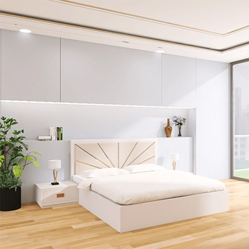 Sbf White Color Wooden Bed - Color: Different Available