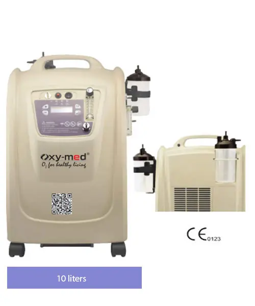 Oxymed 10 Ltr Oxygen Concentrator (Dual Flow) - Application: Back Support