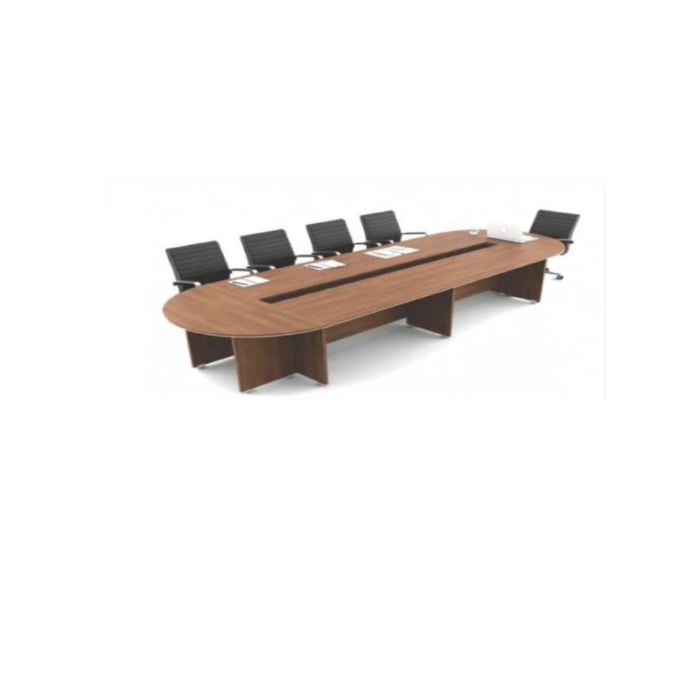 Oval Shaped Wooden Conference Table