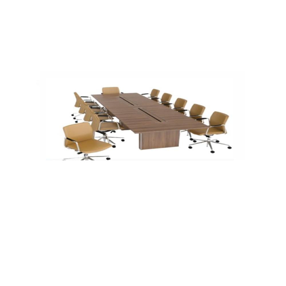 Rectangular wooden conference table