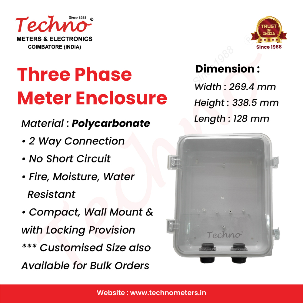 Plastic Electric Meter Box - Three Phase - Accuracy: Class 1