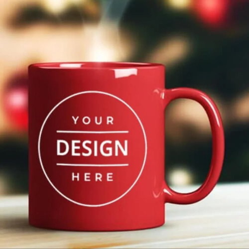 Red Printed Coffee Mug - Design: Modern