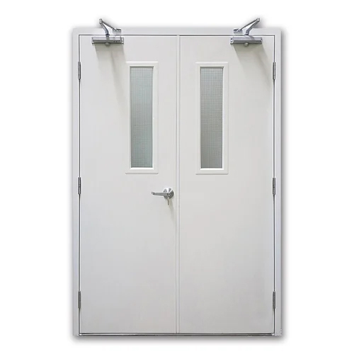 Fire Resistant Doors - Industrial Application, White Powder Coated Finish, Anti-Corrosion, Weather Resistant, Inward/Outward Function