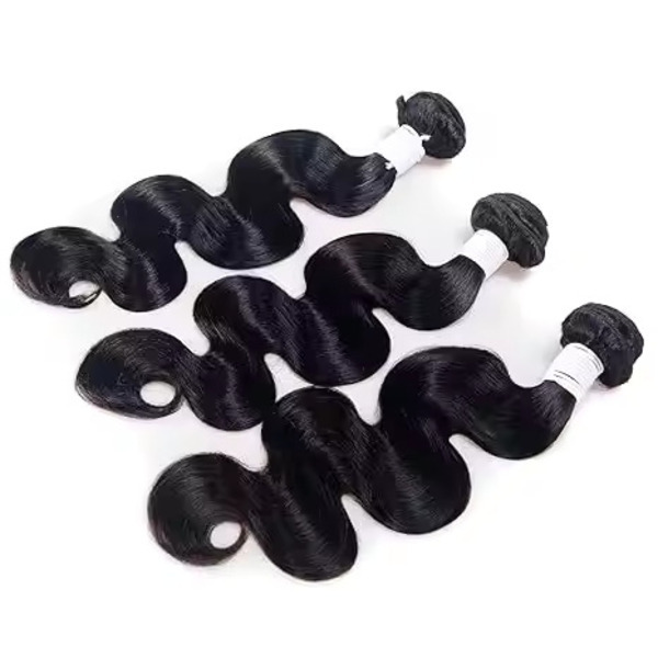 Brazilian Virgin Hair Weave Body Wave 3 Bundles Human Hair Extension 100g per Bundle, Natural Color (22 24 26)