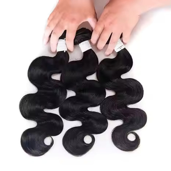 Brazilian Virgin Hair Weave Body Wave 3 Bundles Human Hair Extension 100g per Bundle, Natural Color (22 24 26)