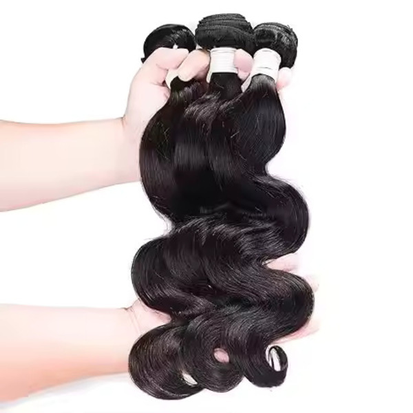 Brazilian Virgin Hair Weave Body Wave 3 Bundles Human Hair Extension 100g per Bundle, Natural Color (22 24 26)