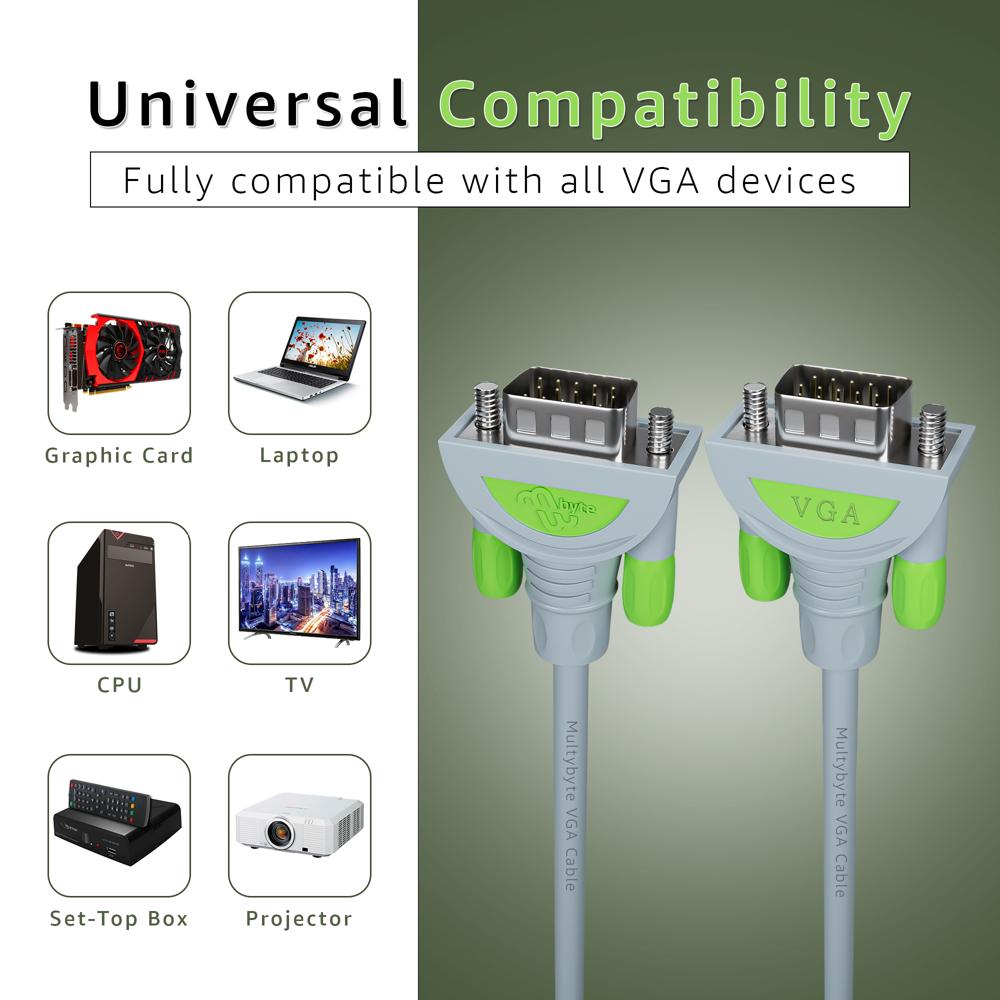 25M Support 1080p Vga To Vga 15pin Cable