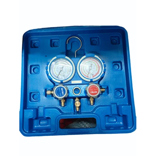 Value Double Gauge Manifold R410 With Plastic Box - Color: Blue