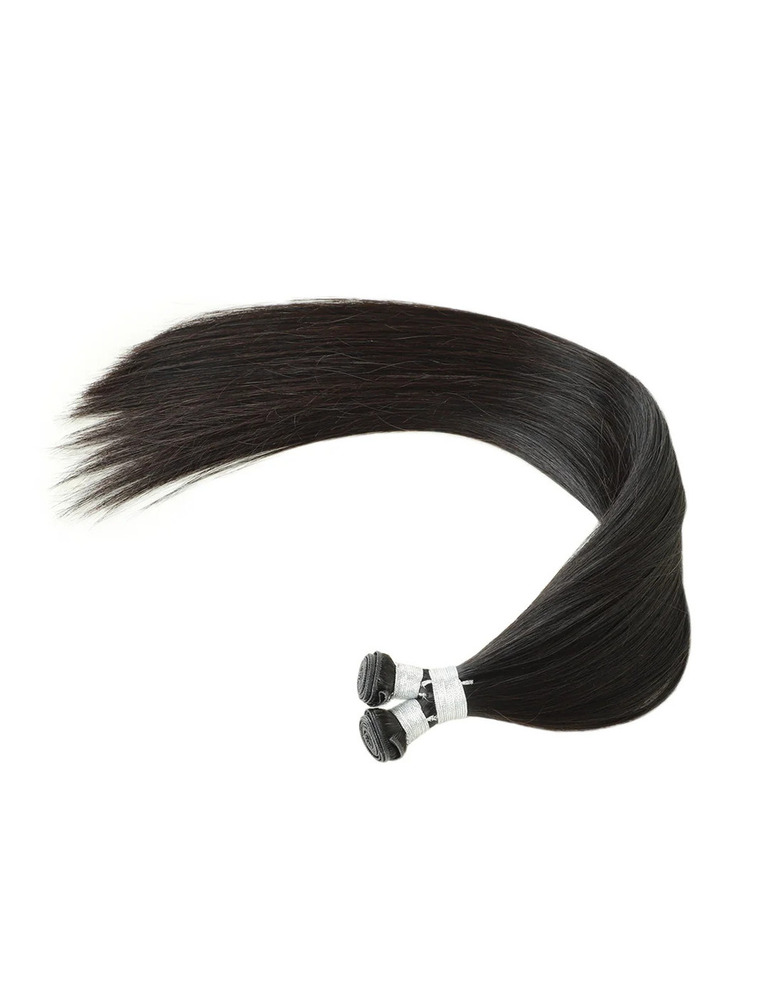 Weft Hair Extensions Black Straight Cambodia Virgin Hair Premium Remy Hair Extension