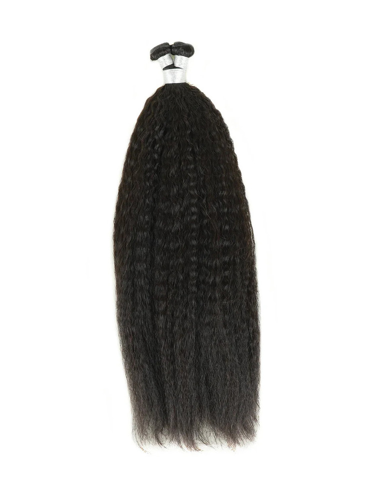 Genius Weft Hair Extensions Kinky Straight Natural Black Virgin Hair Bundles