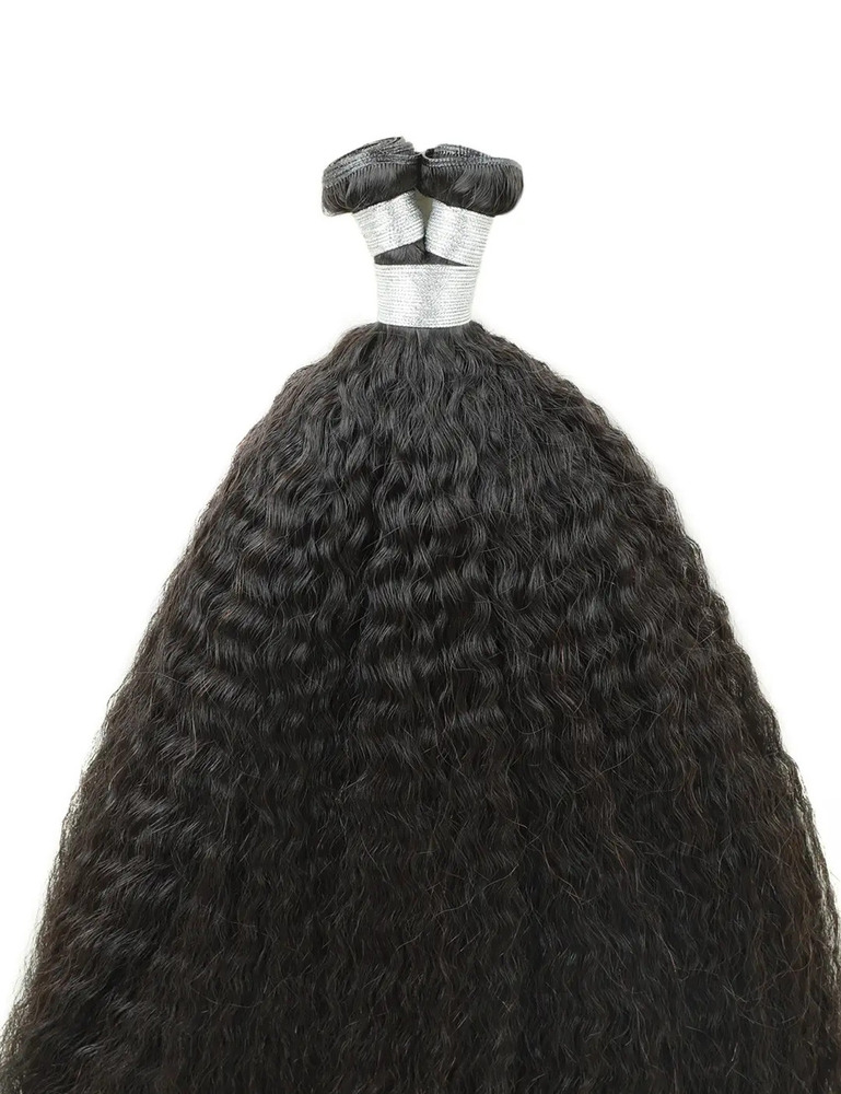 Genius Weft Hair Extensions Kinky Straight Natural Black Virgin Hair