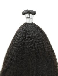 Genius Weft Hair Extensions Kinky Straight Natural Black Virgin Hair