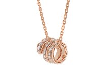 BVLGARI Serpenti Viper Necklace, Round cut Lab Grown Diamond Pendant Necklace