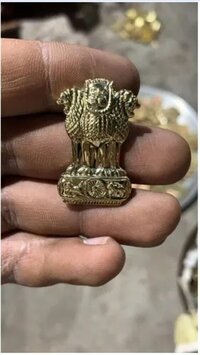 Satyameva Jayate Brass Lapel Pin - Decoration Material: Cloths
