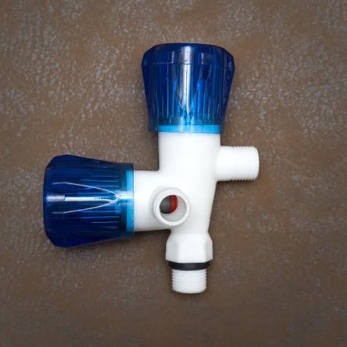 Diamond Crystal 2 In 1 Plastic Angle Cock - Color: White