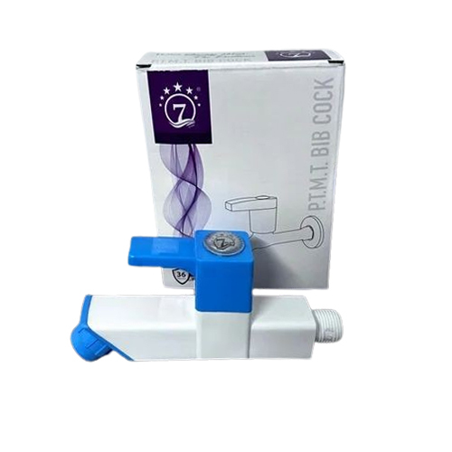 Square PTMT Water Taps - PVC Material, 15mm Size, Classic White Color | Sleek Square Design, 1-Year Warranty for Bathroom Fittings