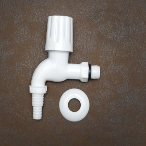 White PVC Nozzle Bib Cock