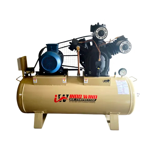 15HP Reciprocating Air Compressor - Mild Steel, 500L Tank, 64 CFM, 175 PSI | Electric, 3 Cylinders, 2 Compression Stages, 1-Year Warranty