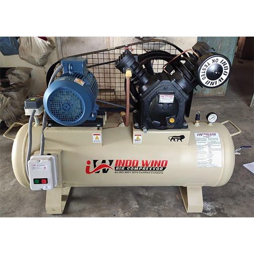 Heavy Duty Industrial Air Compressor - Mild Steel, 0.5 HP Motor, 80 Litres Tank, 7.5 CFM Flow Rate, Air Cooled, 5 Bar Pressure | 1-Year Warranty, 220 V Electric