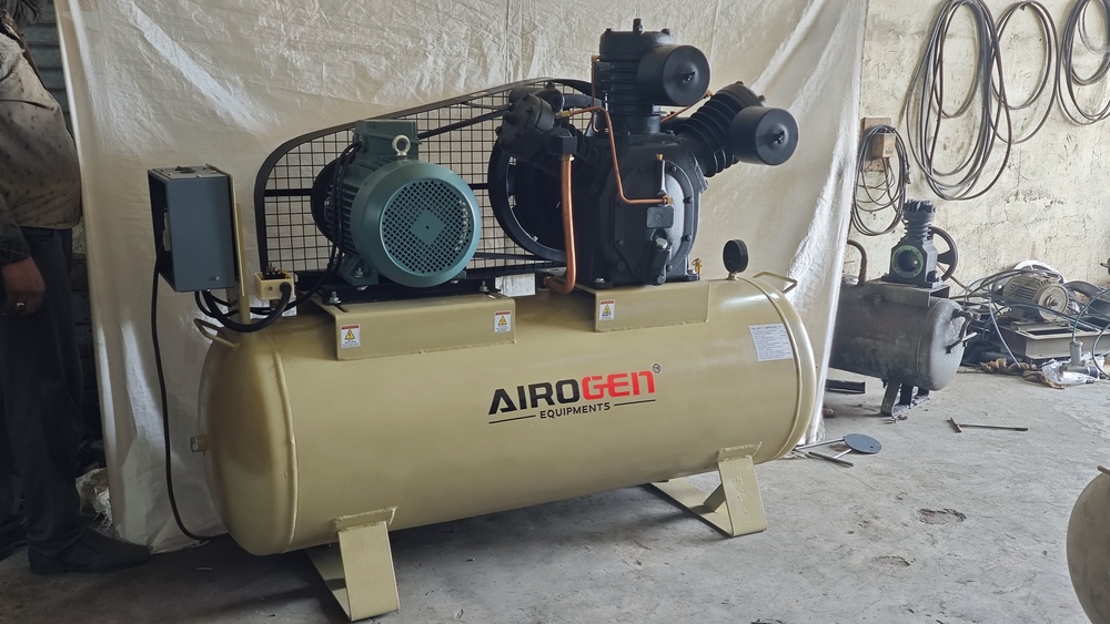 15HP Reciprocating Air Compressor - Mild Steel, 500L Capacity, 175 PSI Max Pressure | 15 HP Motor, Two Compression Stages, AC Three Phase