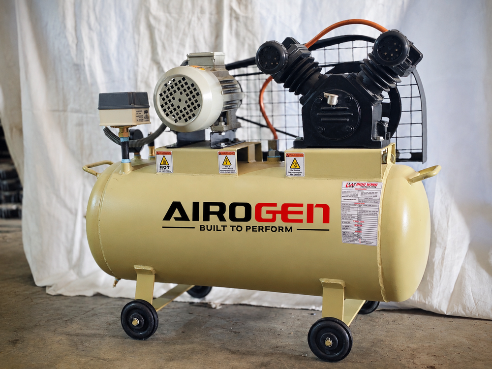1Hp Single Cylinder Air Compressor - Material: Mild Steel