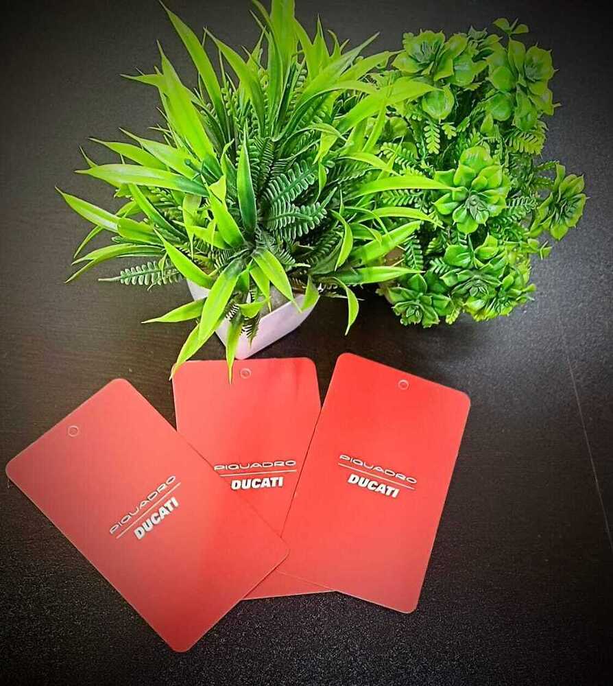 Printed Tags - Cardboard, 300x200 Mm, Red | Customized Design, Full-color Printing, Glossy Or Matte Finish, Rectangle Shape, Non-adhesive