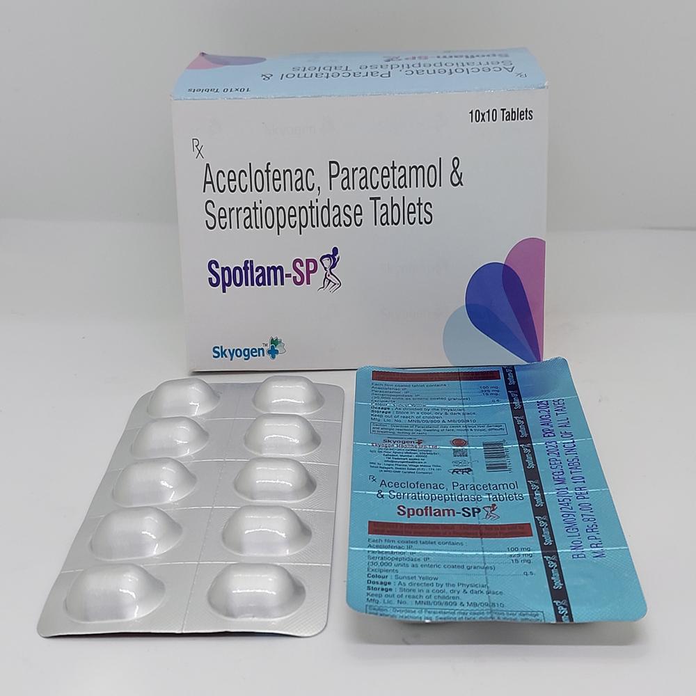 ACECLOFENAC 100MG PARACETAMOL 325MG & SERRA 15MG
