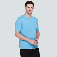 Plain Round Neck T-Shirt - Color: Blue