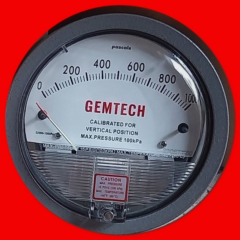 Gemtech Differential Pressure Gauge In Taluka Mulshi Pirangut Industrial Area Pune Maharashtra - Accuracy: A 2% (-Ha Model A 1) Of Fs (A 3% (-Ha A 1.5%) On -0