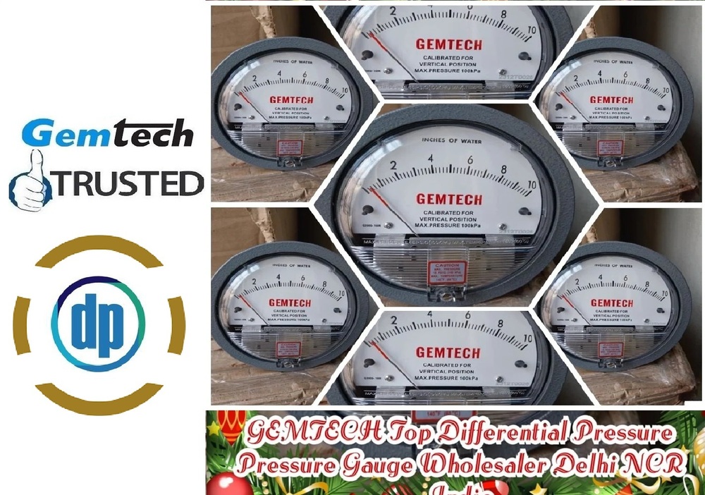 Gemtech Differential Pressure Gauges Supplier For Shimoga Karnataka - Accuracy: A 2% Of Full Span At 70 (21 (A 3% On -0