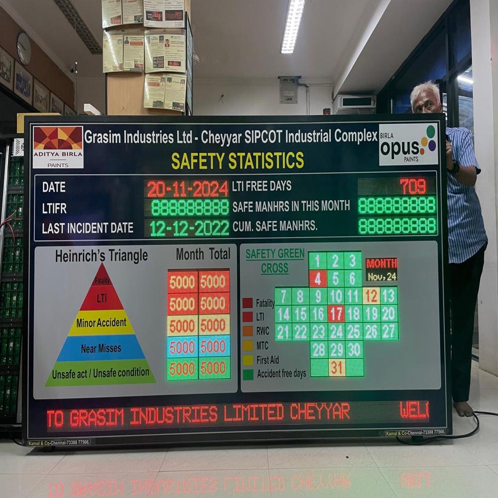 Led Safety Performance Display Board - Led Type: Dot Matrix