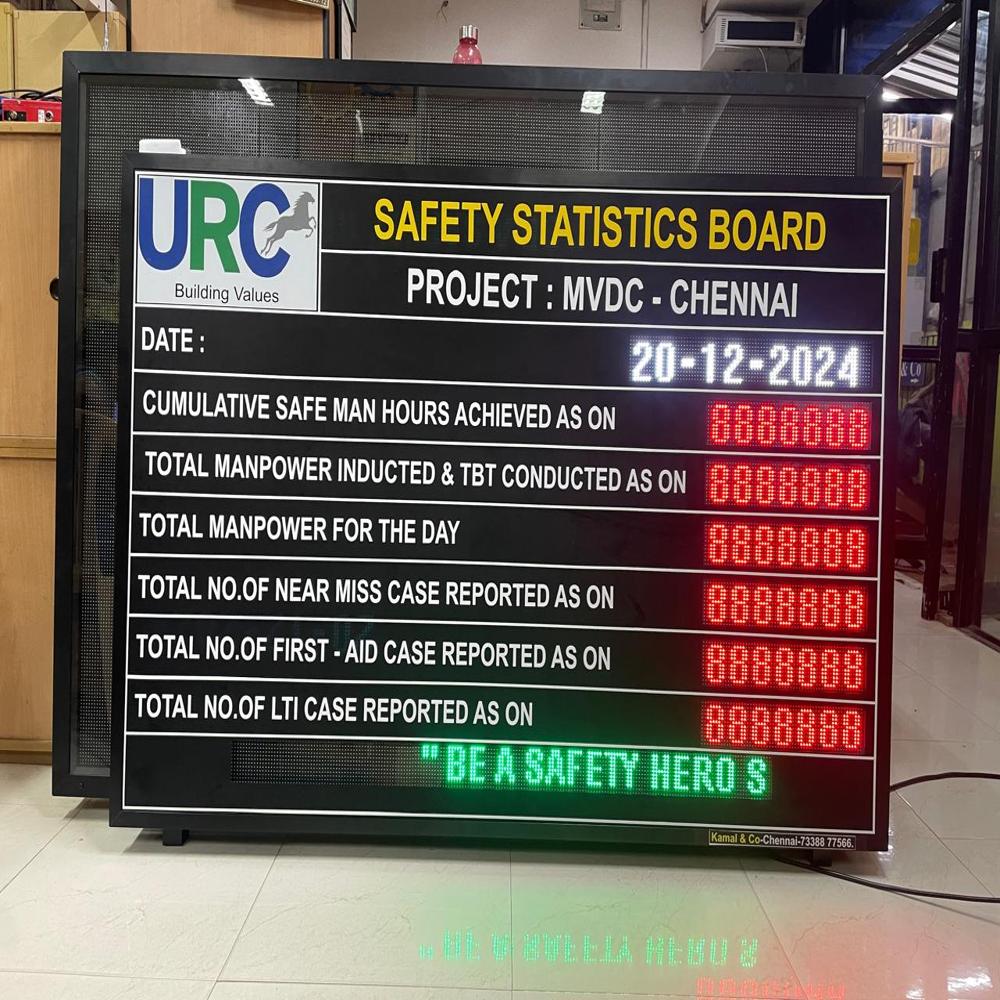 LED Safety Statistics Display board