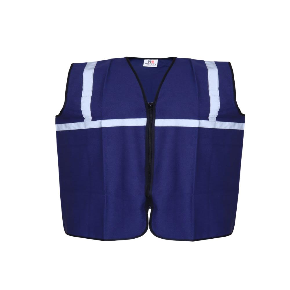 Unisex Blue Sleeveless Polyester Safety Jacket